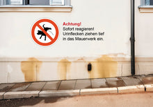 Laden Sie das Bild in den Galerie-Viewer, Schild - Kein Hunde pinkeln – 24 cm rund – 4 mm Alu Verbund – 2 Bohrlöcher
