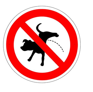 Schild - Kein Hunde pinkeln – 24 cm rund – 4 mm Alu Verbund – 2 Bohrlöcher