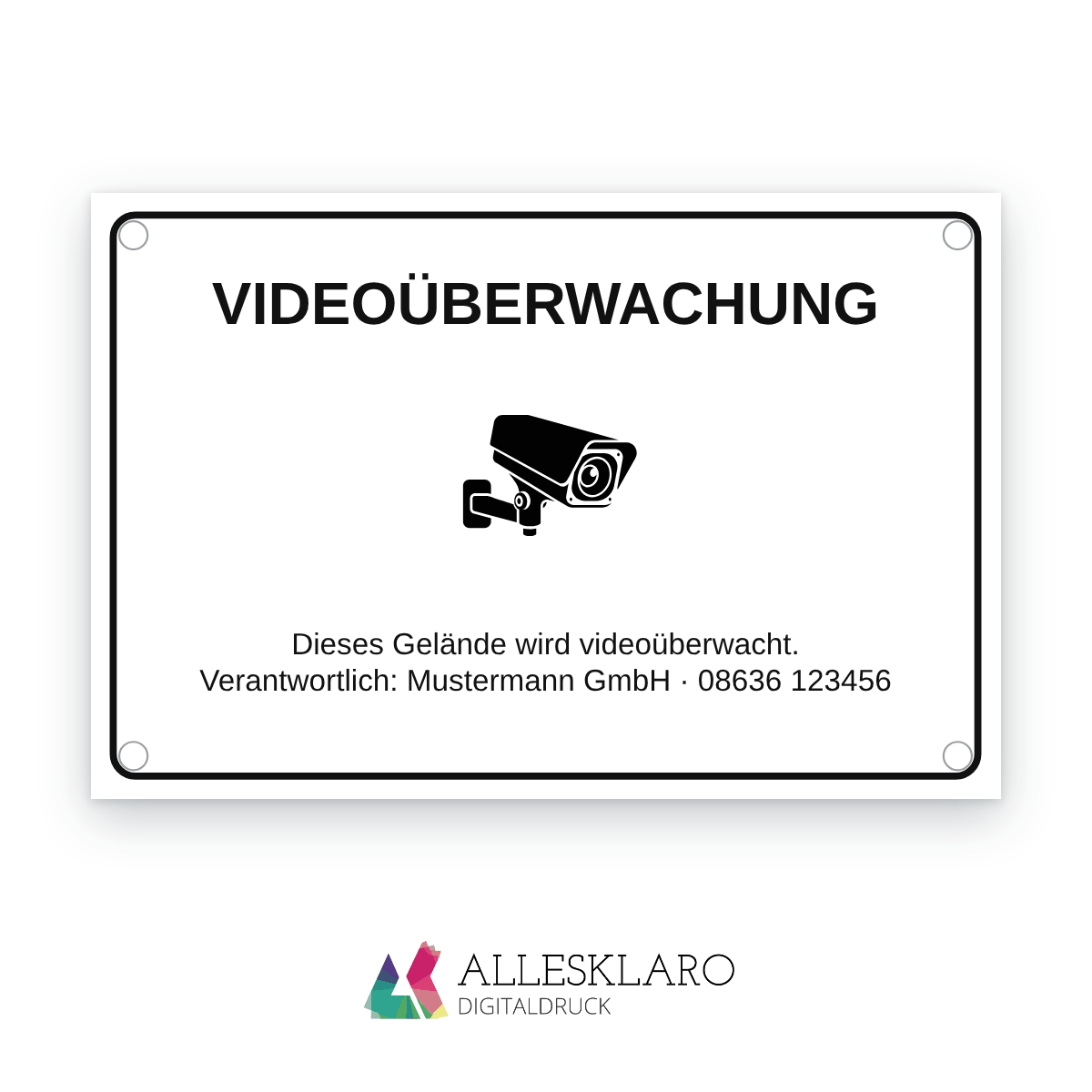 Schild Videoüberwachung (DSGVO) mit Wunschtext