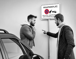 Privatparkplatz - Schild - 4 mm Alu Verbundplatte - hergestellt in Deutschland