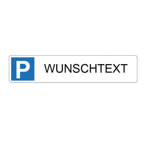 WUNSCHTEXT - Kennzeichen Parkplatz - zweizeilig - 52 x 11 cm - 4 mm Al –  Allesklaro Digitaldruck