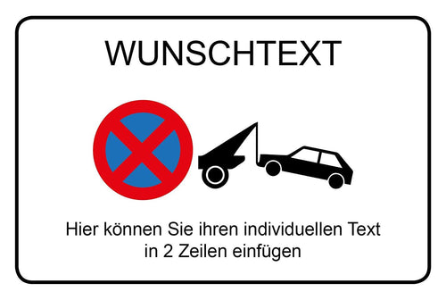 WUNSCHTEXT - Parken verboten - Schild - Querformat - 4 mm Alu Verbundplatte