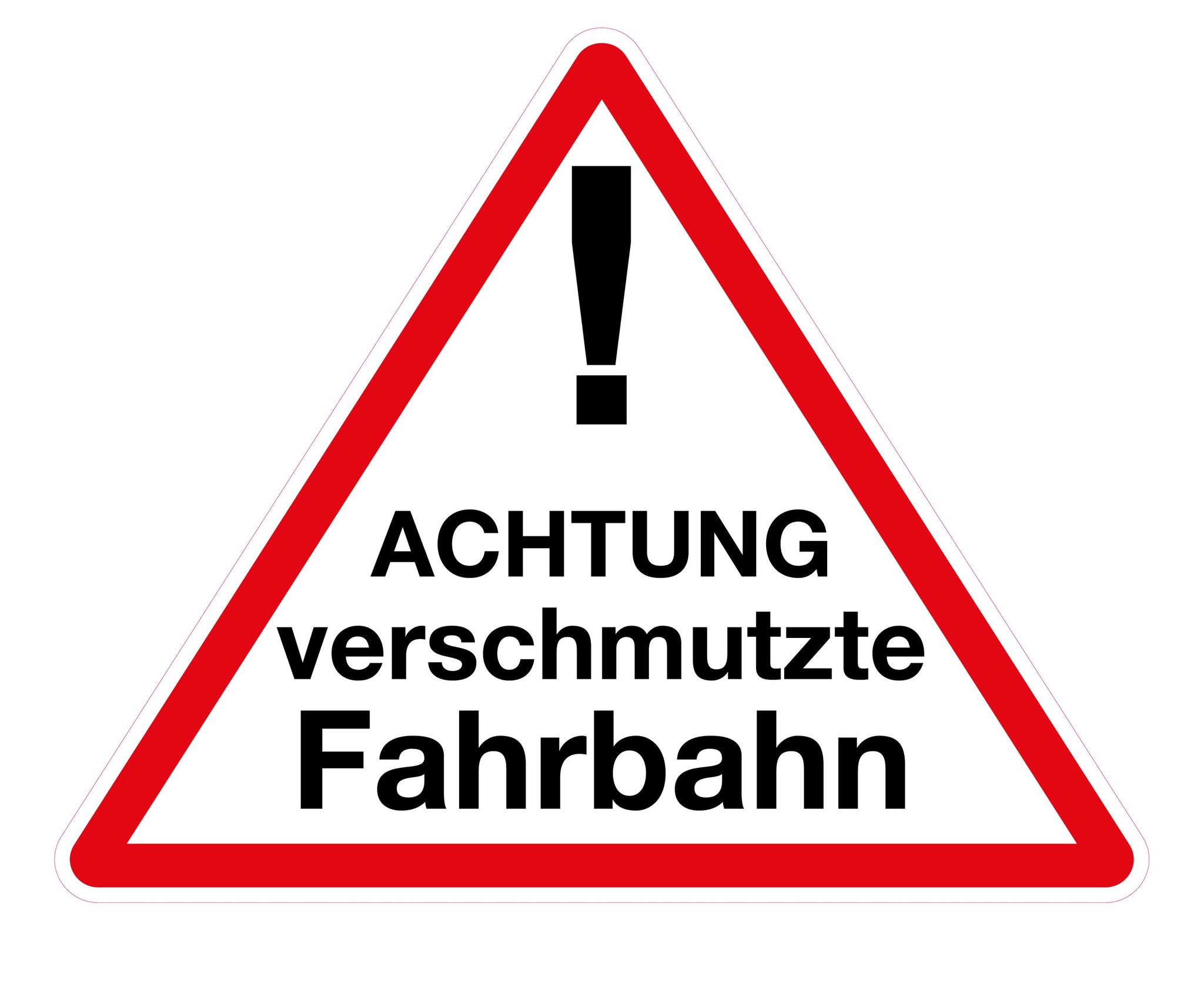 Schild Aufsteller - Achtung verschmutzte Fahrbahn - Warndreieck 50 x 4 –  Allesklaro Digitaldruck