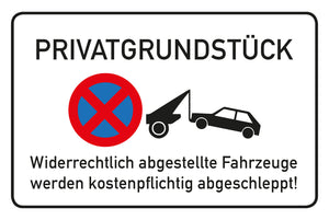 Privatgrundstück - Schild - 4 mm Alu Verbundplatte