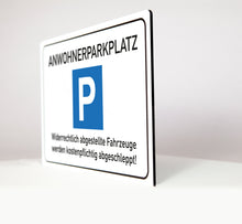 Laden Sie das Bild in den Galerie-Viewer, Anwohner Parkplatz - Schild - 4 mm Alu Verbundplatte