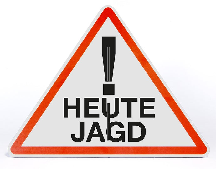 Schild Aufsteller - Heute Jagd - Dreieck 50 x 40 cm - freistehend aufstellbar