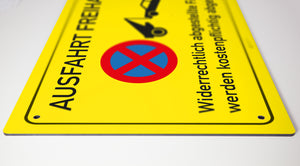 Ausfahrt Freihalten - Schild - gelb - 4 mm Alu Verbundplatte