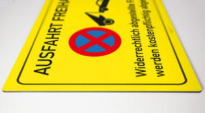 Ausfahrt Freihalten - Schild - gelb - 4 mm Alu Verbundplatte