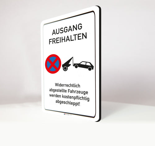 Ausgang freihalten - Schild - 4 mm Alu Verbundplatte - Hochformat