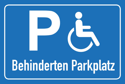 Nur für Behinderte - Schild - Querformat - blau - 4 mm Alu Verbundplatte