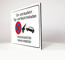 Laden Sie das Bild in den Galerie-Viewer, Ein- und Ausfahrt freihalten - parken verboten - Schild -  4 mm Alu Verbundplatte