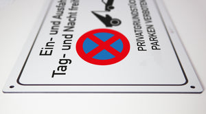 Ein- und Ausfahrt freihalten - parken verboten - Schild -  4 mm Alu Verbundplatte