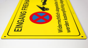 Eingang freihalten - Schild - gelb - 4 mm Alu Verbundplatte