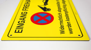 Eingang freihalten - Schild - gelb - 4 mm Alu Verbundplatte