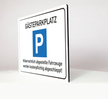 Laden Sie das Bild in den Galerie-Viewer, Gäste Parkplatz - Schild - 4 mm  Alu Verbundplatte