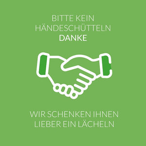 Lächeln statt Händeschütteln - 24 x 24 cm - Schild - 4 mm Alu Verbundplatte