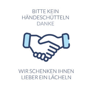 Lächeln statt Händeschütteln - 24 x 24 cm - Schild - 4 mm Alu Verbundplatte