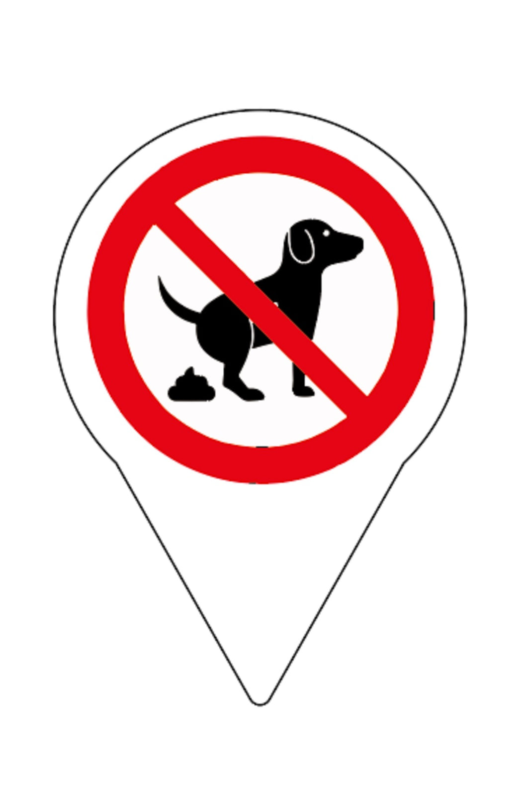 Schild - Kein Hundeklo - Rund m. Einsteckspitze 15 x 11 cm – Alu Verbundplatte 4 mm