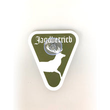 Laden Sie das Bild in den Galerie-Viewer, Schild -  4 Motive - Jagdbetrieb mit Saugnapf - Autoschild für KFZ Heckscheibe