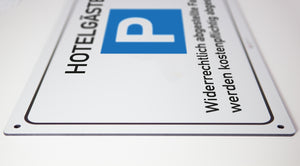 Hotelgäste Parkplatz - Schild - 4 mm Alu Verbundplatte