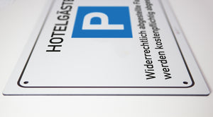 Hotelgäste Parkplatz - Schild - 4 mm Alu Verbundplatte