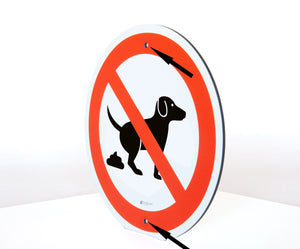 Schild - Kein Hundeklo – 24 cm rund – 4 mm Alu Verbund – 2 Bohrlöcher