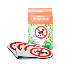 4 Stk. Schilder - Hier Kein Hundeklo - Steckschilder - 4 mm Alu Verbundplatte