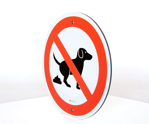 Schild - Kein Hundeklo – 24 cm rund – 4 mm Alu Verbund – 2 Bohrlöcher
