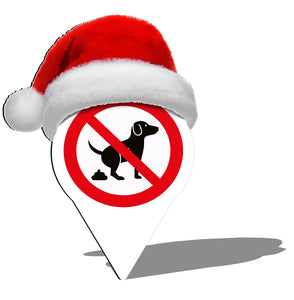 2 Stk. Schilder - Hier ist kein Hundeklo - weihnachtlich - 4 mm Alu Verbundplatte