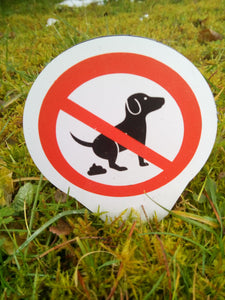 Schild - Kein Hundeklo - Rund m. Einsteckspitze 15 x 11 cm – Alu Verbundplatte 4 mm