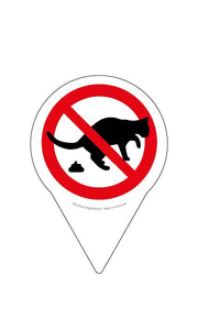 Schild - Kein Katzenklo - Rund m. Einsteckspitze 15 x 11 cm – Alu Verbundplatte 4 mm