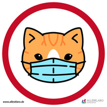 Laden Sie das Bild in den Galerie-Viewer, 5 x Aufkleber - Sticker - Mundschutz Maske tragen - Katze lustig