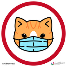 Laden Sie das Bild in den Galerie-Viewer, 5 x Aufkleber - Sticker - Mundschutz Maske tragen - Katze lustig