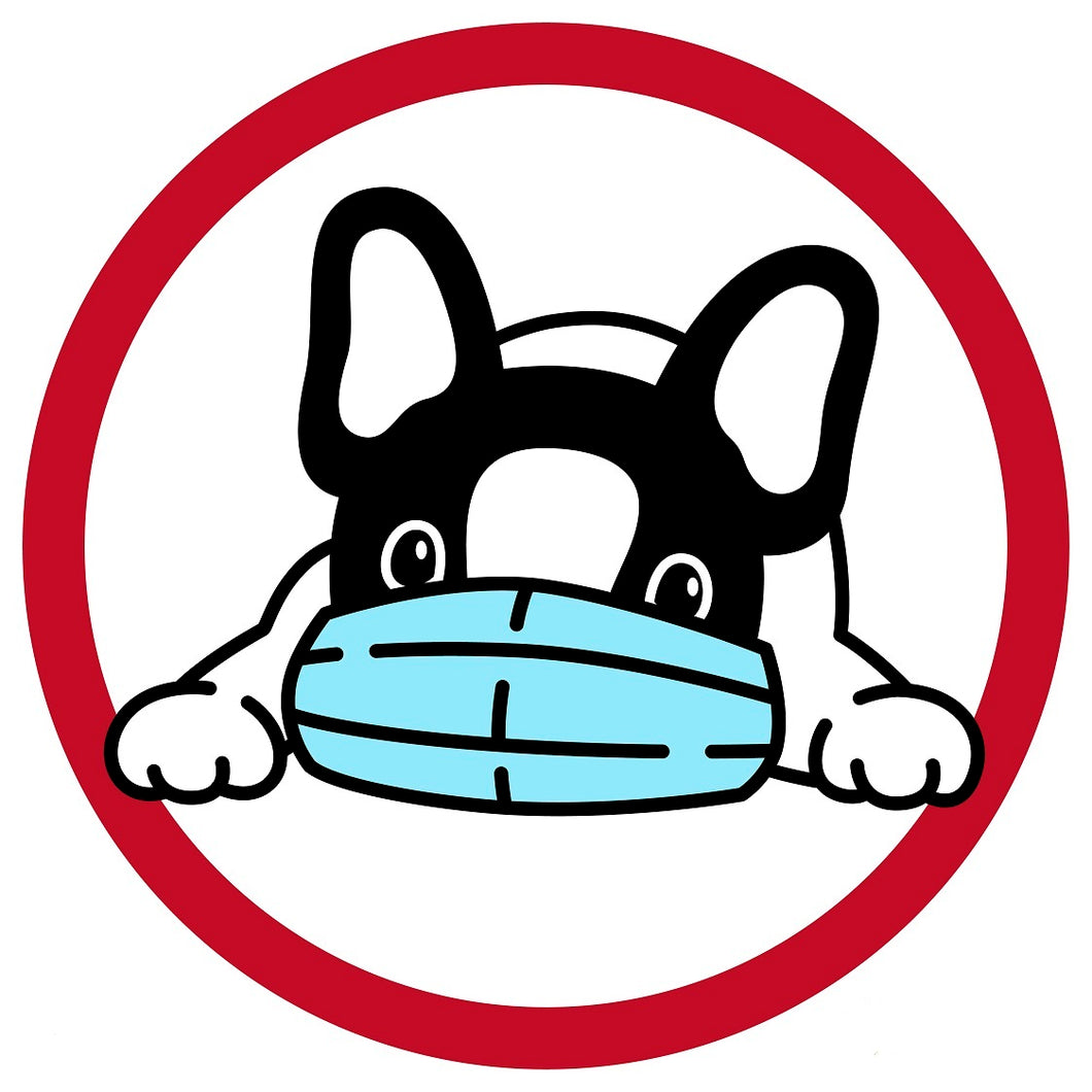 5 x Aufkleber - Sticker - Mundschutz Maske tragen - Hund lustig