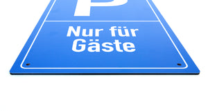 Nur für Gäste - Schild - Hochformat - blau - 4 mm Alu Verbundplatte