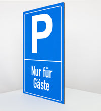 Laden Sie das Bild in den Galerie-Viewer, Nur für Gäste - Schild - Hochformat - blau - 4 mm Alu Verbundplatte