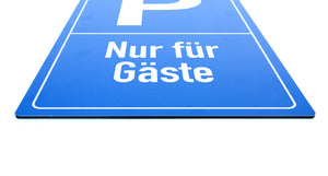 Nur für Gäste - Schild - Hochformat - blau - 4 mm Alu Verbundplatte