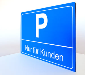 Nur für Kunden - Schild - Querformat - blau - 4 mm Alu Verbundplatte