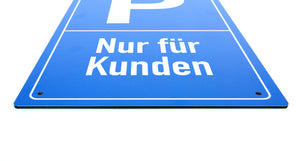 Nur für Kunden - Parkplatz Schild - Hochformat - blau - 4 mm Alu Verbundplatte