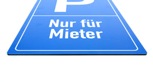 Nur für Mieter - Schild - Hochformat - blau - 4 mm Alu Verbundplatte