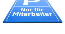 Laden Sie das Bild in den Galerie-Viewer, Nur für Mitarbeiter - Schild - Hochformat - blau - 4 mm Alu Verbundplatte