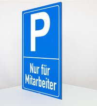 Laden Sie das Bild in den Galerie-Viewer, Nur für Mitarbeiter - Schild - Hochformat - blau - 4 mm Alu Verbundplatte