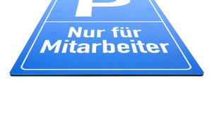 Nur für Mitarbeiter - Schild - Hochformat - blau - 4 mm Alu Verbundplatte