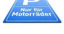 Laden Sie das Bild in den Galerie-Viewer, Nur für Motorräder - Schild - Hochformat - blau - 4 mm Alu Verbundplatte