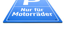 Laden Sie das Bild in den Galerie-Viewer, Nur für Motorräder - Schild - Hochformat - blau - 4 mm Alu Verbundplatte