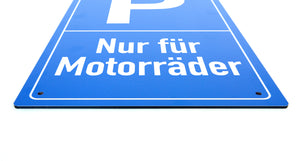 Nur für Motorräder - Schild - Hochformat - blau - 4 mm Alu Verbundplatte