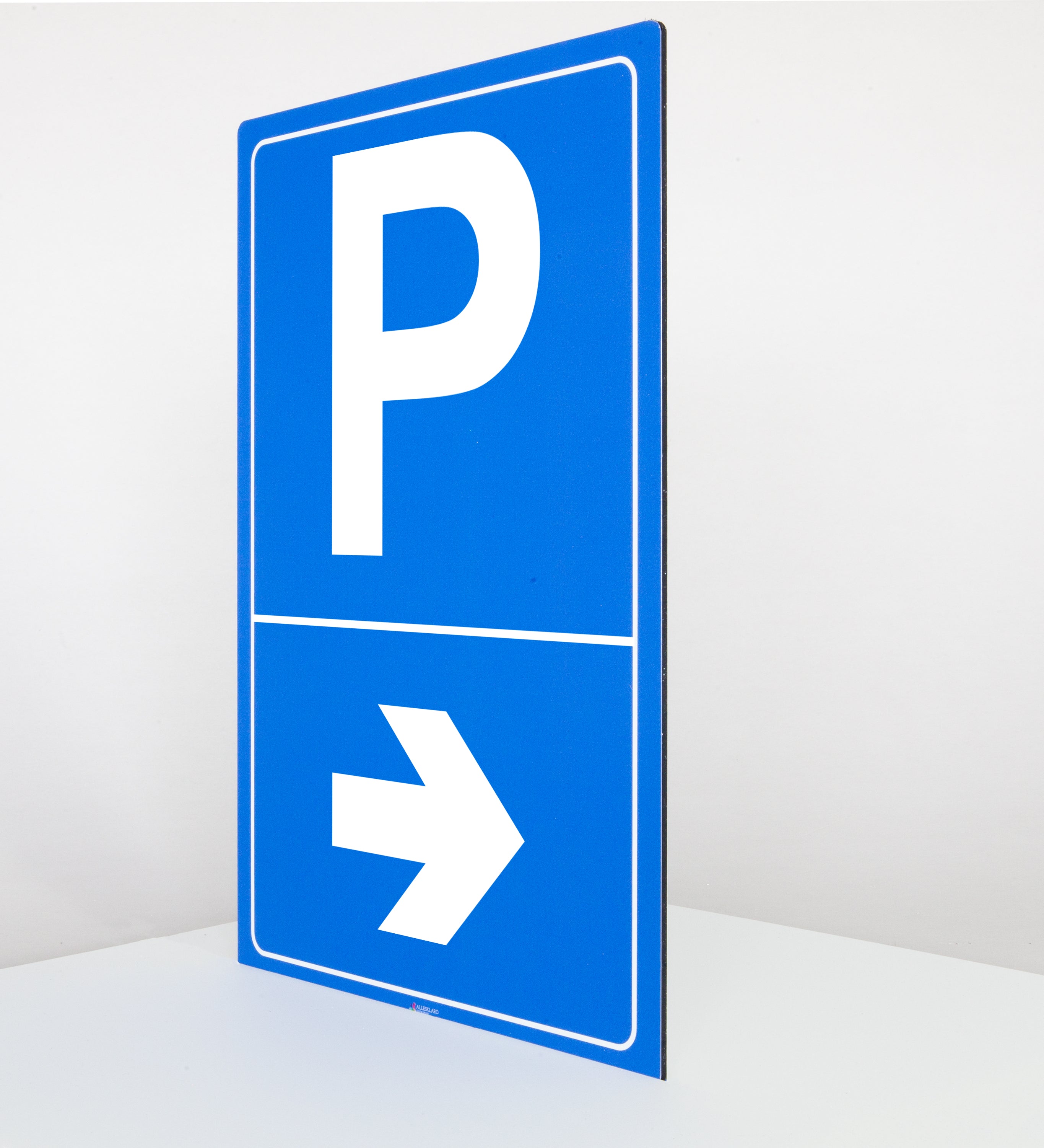 Parkplatzschild Parken - rechtsweisender Pfeil - quadratisch -  Verkehrsschild