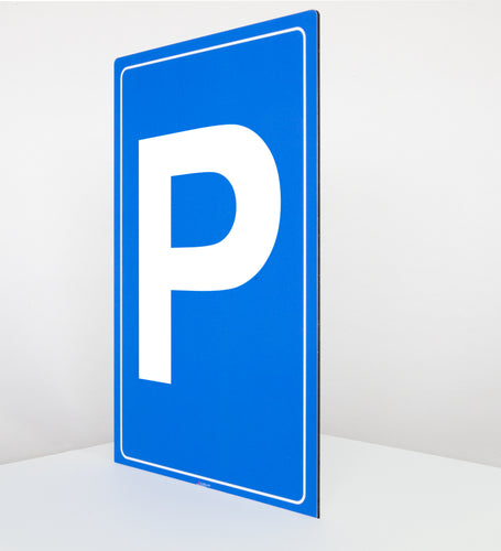 Parkplatz - Schild - Hochformat - blau - 4 mm Alu Verbundplatte