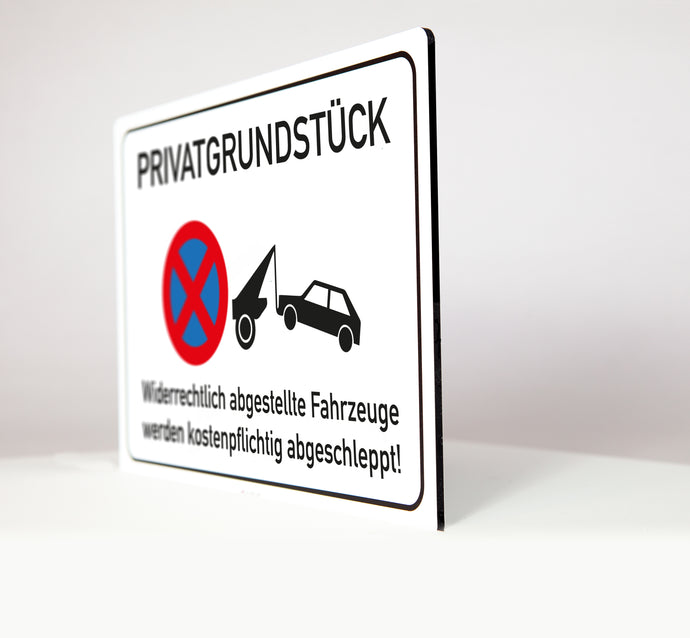 Privatgrundstück - Schild - 4 mm Alu Verbundplatte