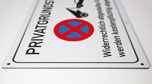 Privatgrundstück - Schild - 4 mm Alu Verbundplatte